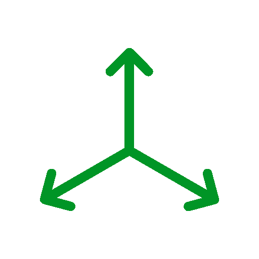 Graphic icon of three connected green arrows representing x, y, and z axes.