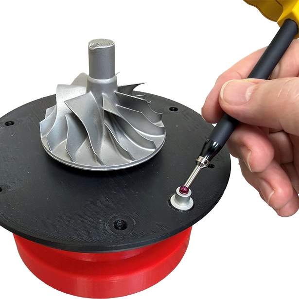 MicroScribe turntable Image of a turntable during position calibration.